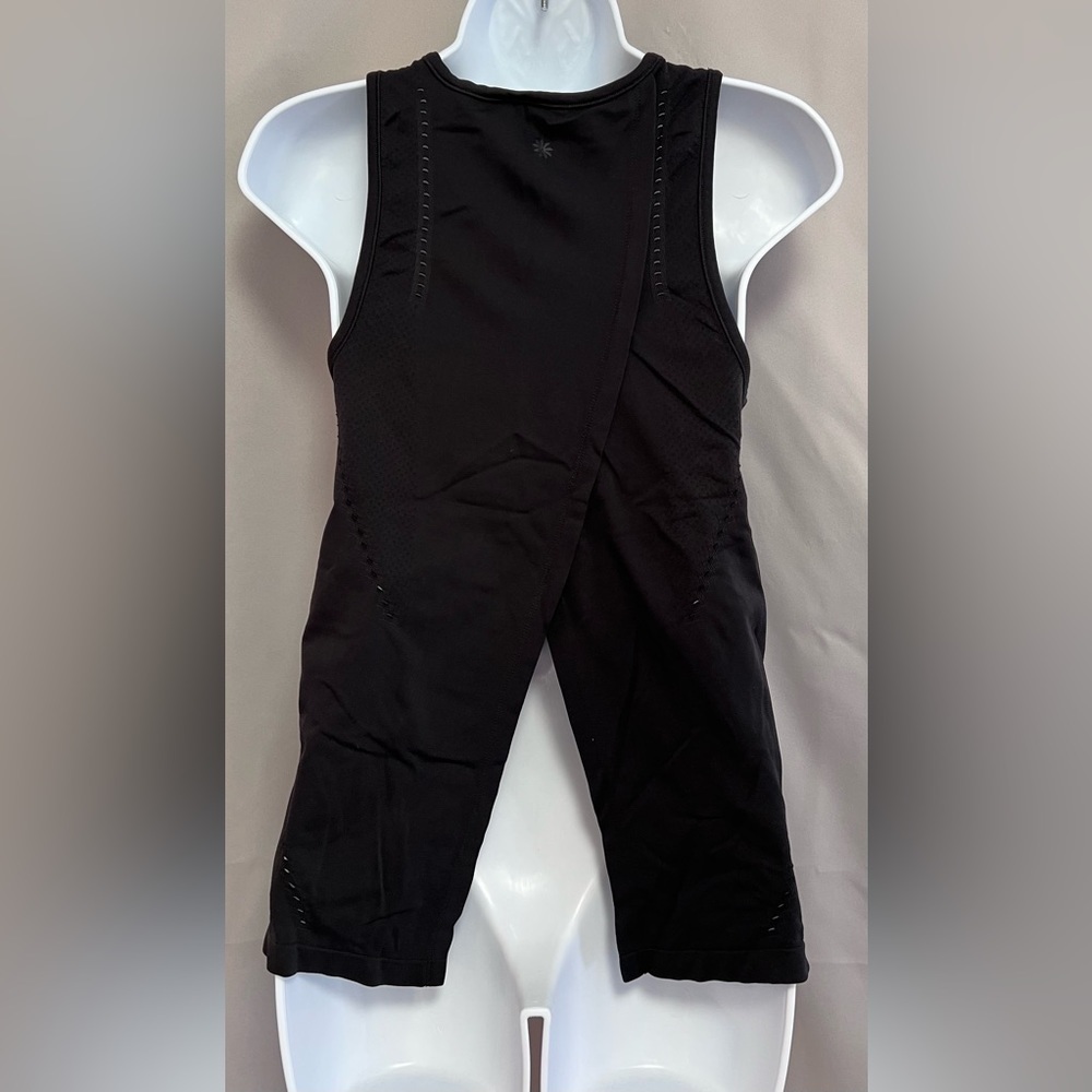 Athleta Black Seamless Stretch Split Back Foothil… - image 2